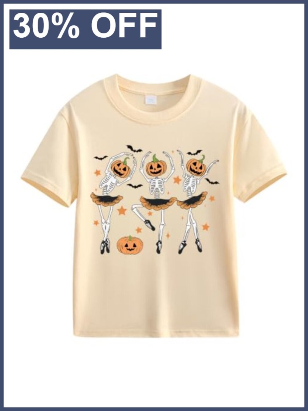 Kids Halloween Cotton Tees Toddler Ghost Pumpkin Skeleton Top